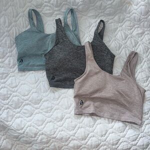 P'tula Blue, tan and Gray Crop Tops